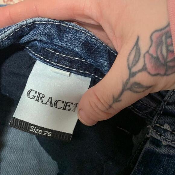 Boot Barn Grace in LA Blue EasyFit bootcut jeans with rhinestones size 26 - Picture 5 of 8